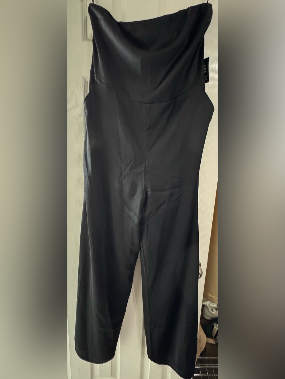 Express Black Strapless Dessy Jumpsuit